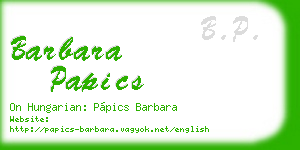 barbara papics business card