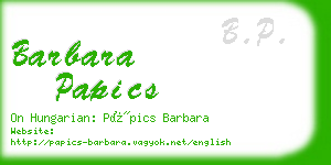 barbara papics business card